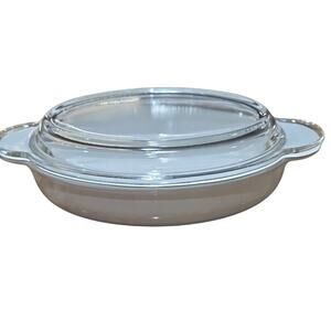 Corning Ware White Casserole Dish with Glass Lid P-14-B  14 oz